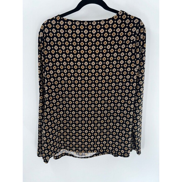 Women's Michael Kors Ruched Long Sleeve Draped Neck Blouse Size XL - Picture 6 of 6